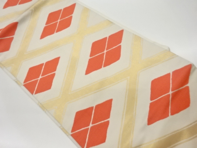 リサイクル　武田菱模様織出し名古屋帯